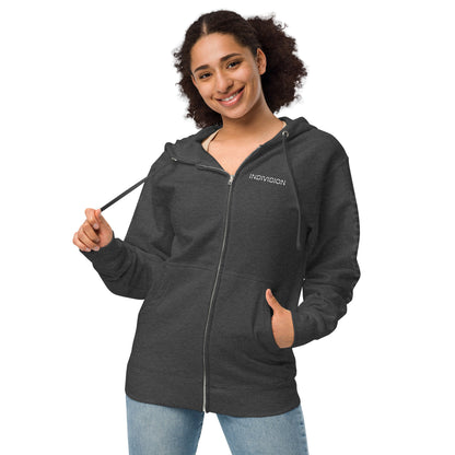 INDIVISION - Unisex fleece zip up hoodie